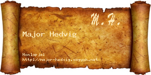 Major Hedvig névjegykártya